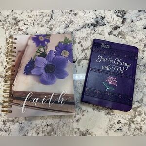 Purple Floral Faith Journal and Devotional Set
